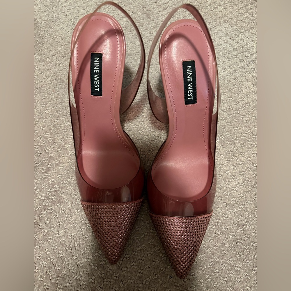 Nine West pink sparkle heels